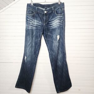 New York & Company Distressed Jeans Blue Size 10 Women’s 100% Cotton